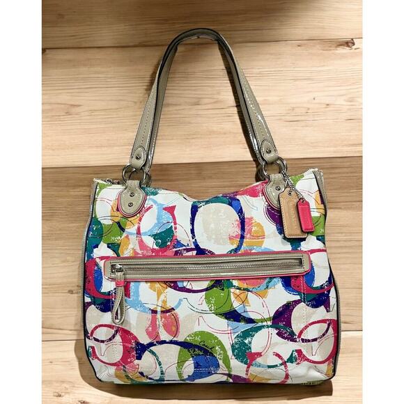 Coach 31141E Stamped Signature C Hallie East West Tote Bag & Wristlet - Picture 2 of 16